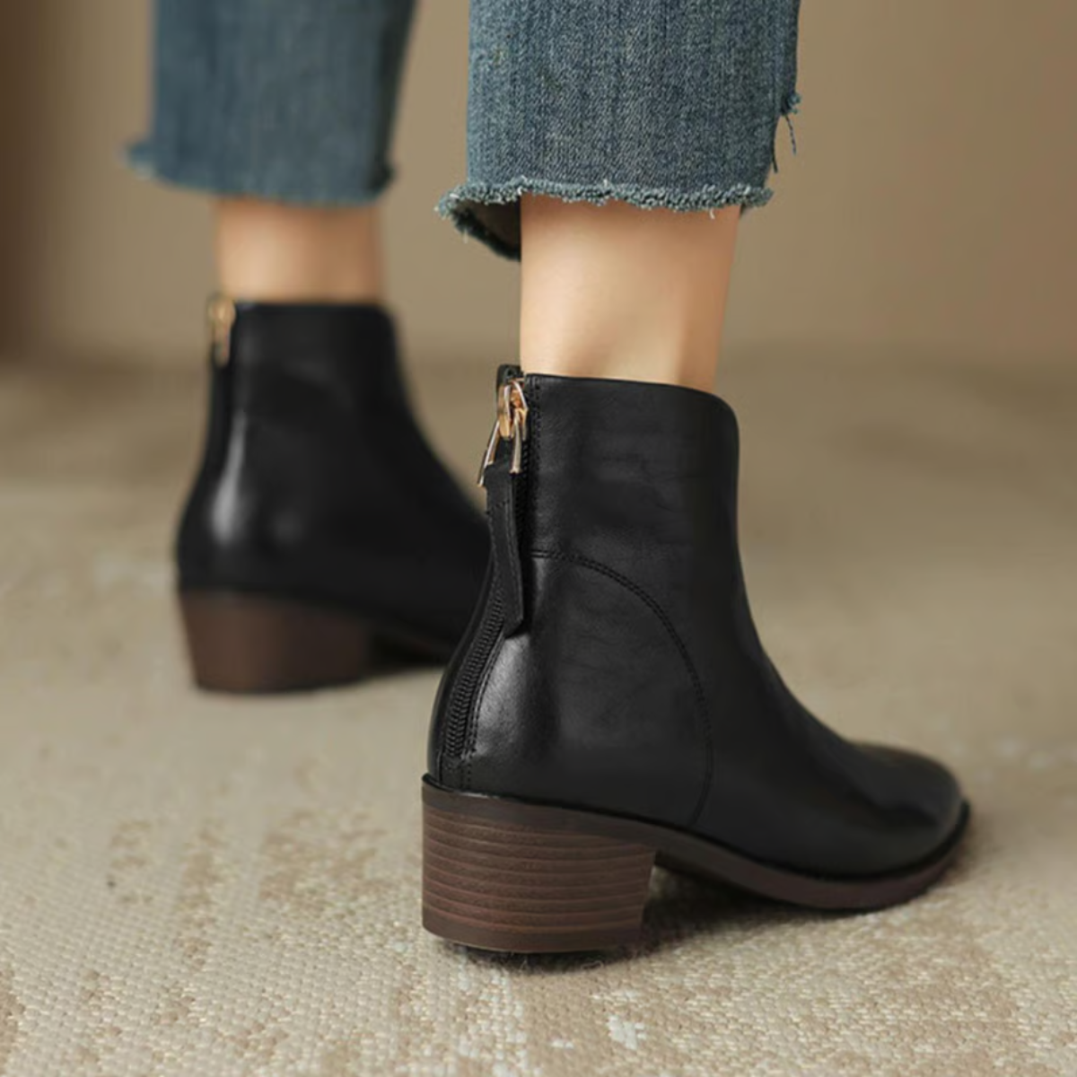 Anne - Luxury Ankle Boots with Low Heel