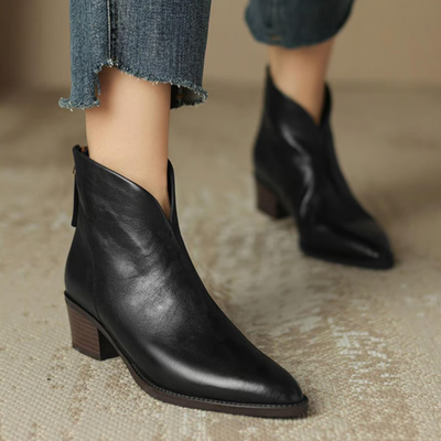 Anne - Luxury Ankle Boots with Low Heel