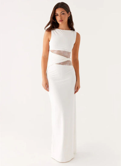 Freya | Figure-Hugging Maxi Dress with Subtle Cutouts and Lacing