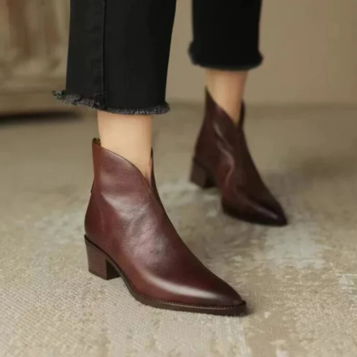 Anne - Luxury Ankle Boots with Low Heel