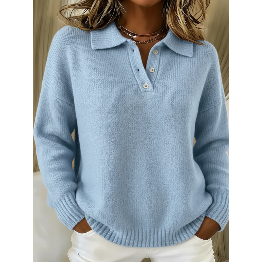 Margaret | Soft Knit Polo Sweater