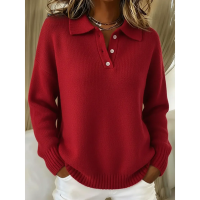 Margaret | Soft Knit Polo Sweater