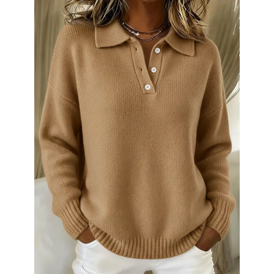 Margaret | Soft Knit Polo Sweater