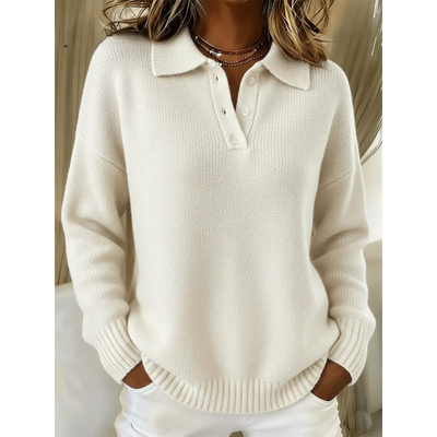Margaret | Soft Knit Polo Sweater