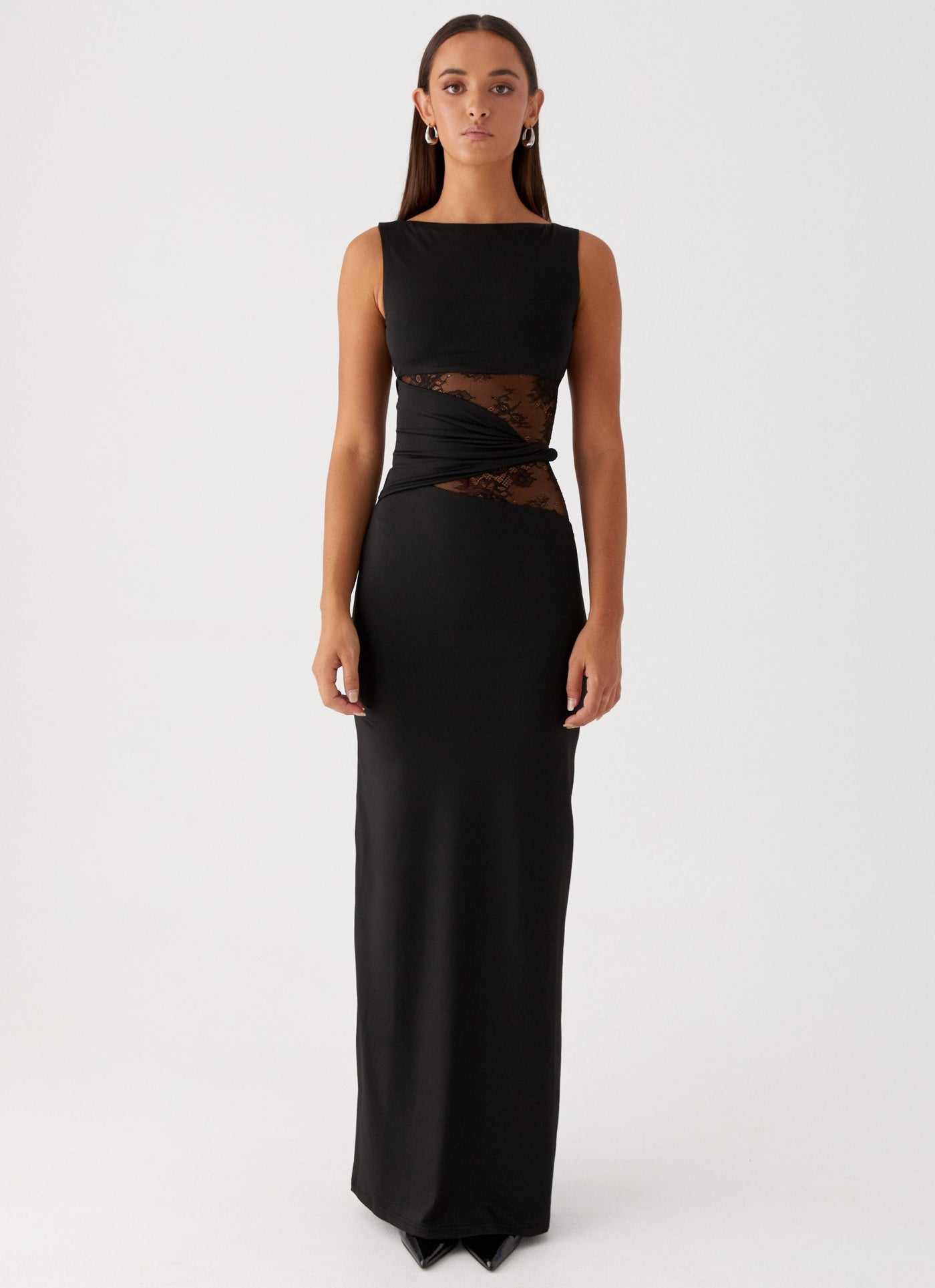 Freya | Figure-Hugging Maxi Dress with Subtle Cutouts and Lacing