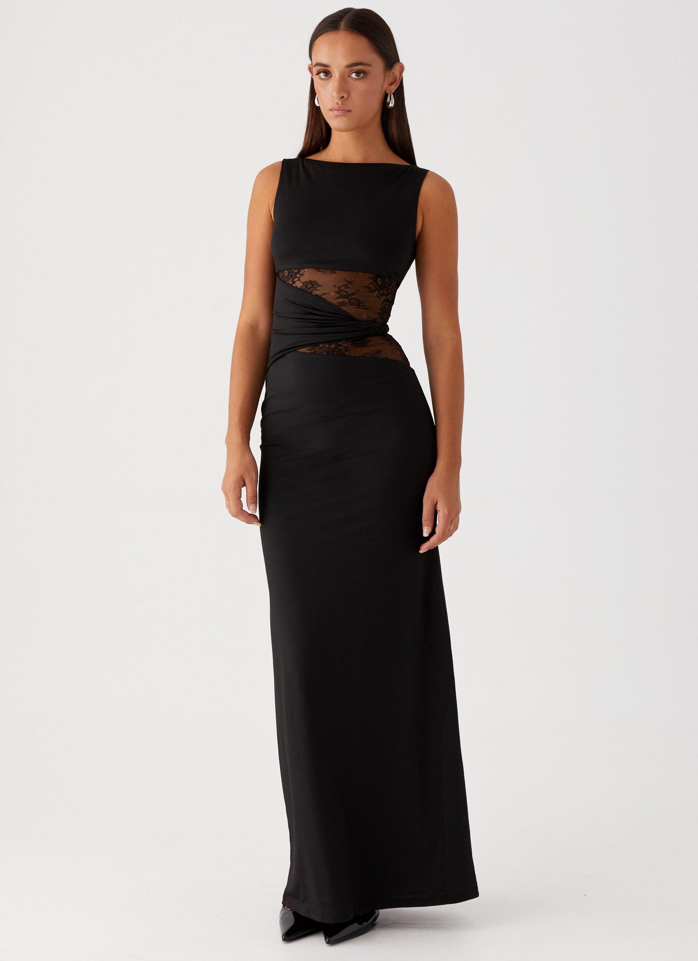 Freya | Figure-Hugging Maxi Dress with Subtle Cutouts and Lacing