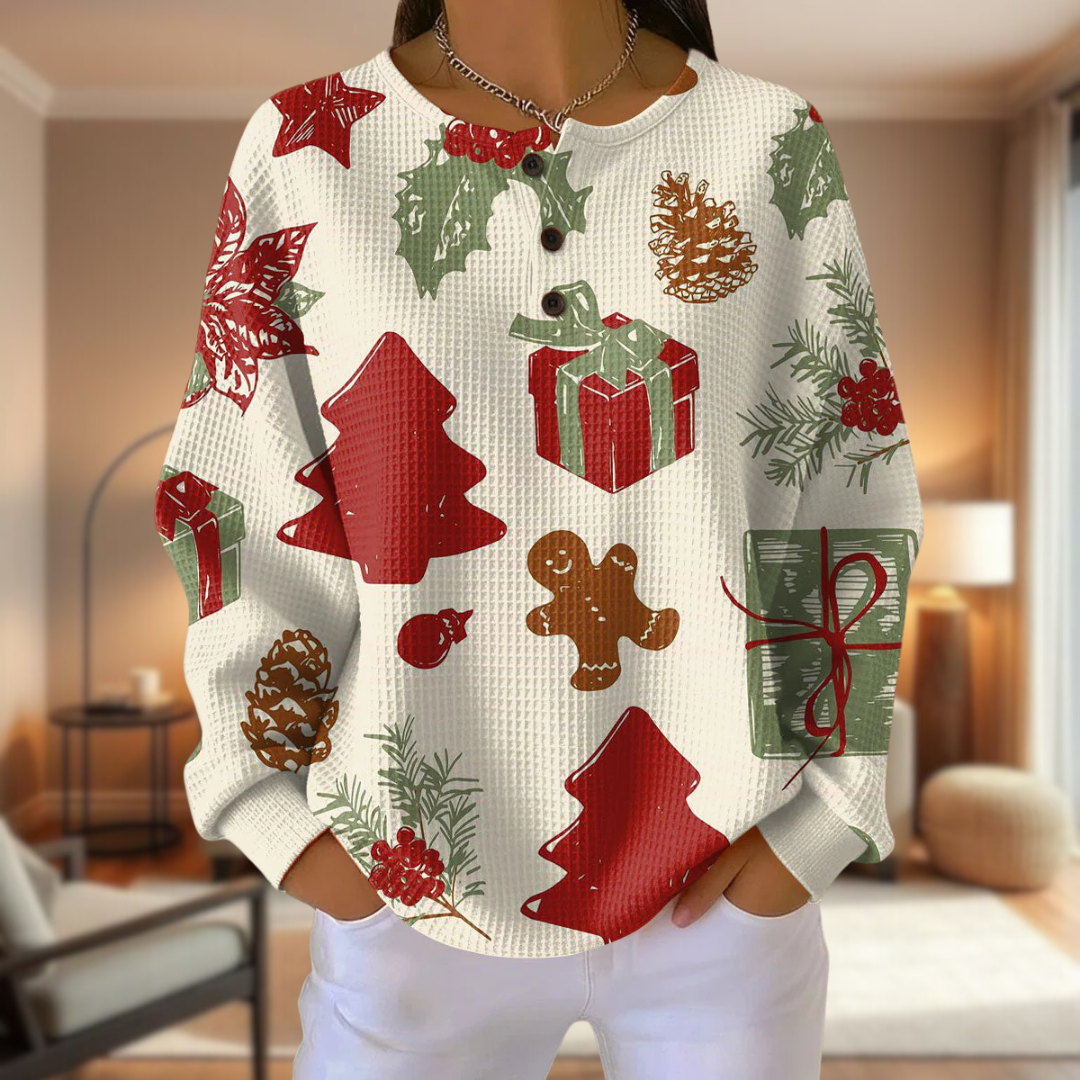 Evie - Christmas Jumper with Buttons