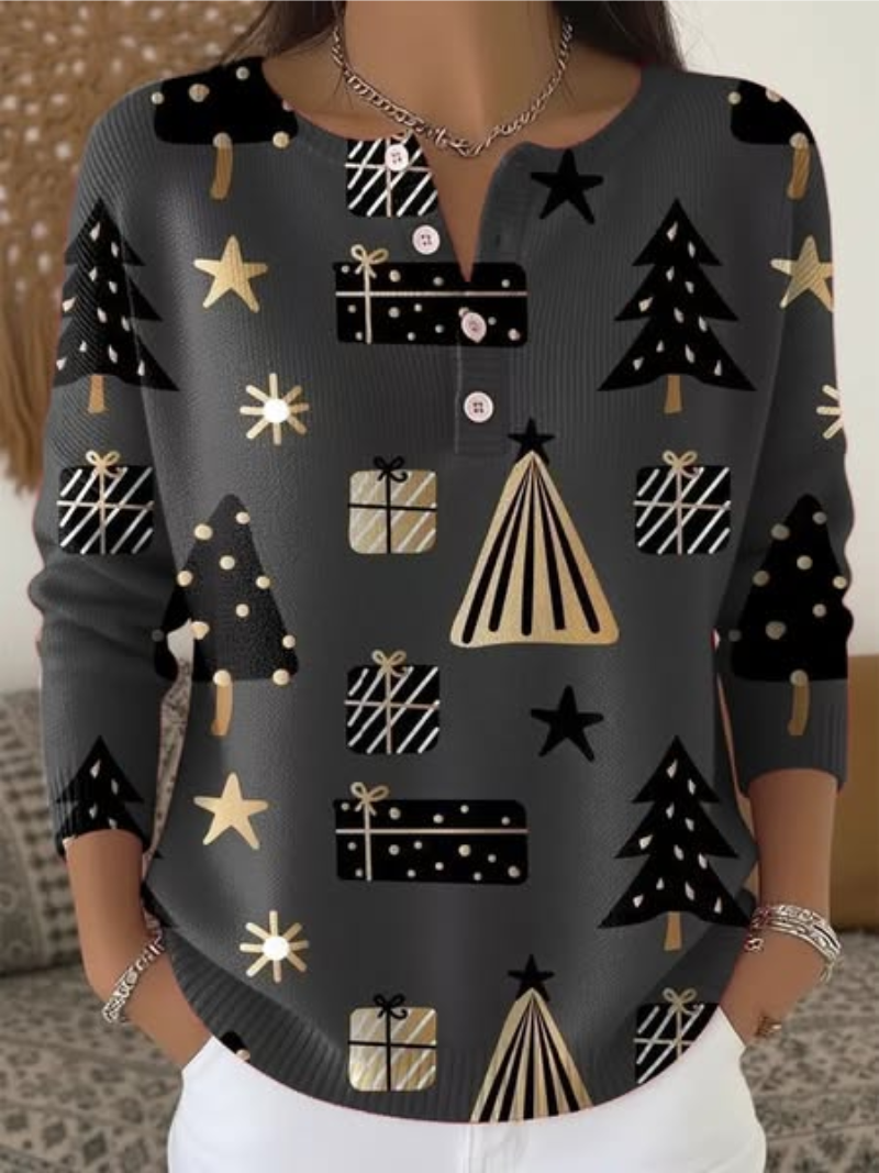 Amelia – Christmas jumper with buttons