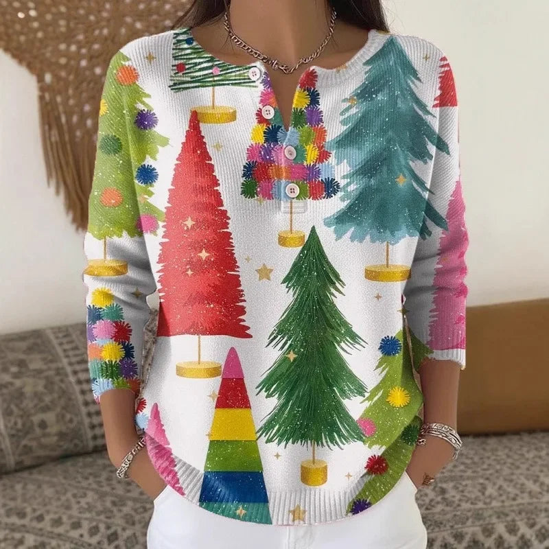 Violet - Christmas jumper with buttons