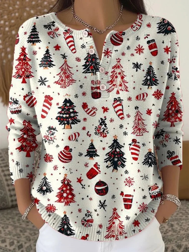 Hallie - Christmas jumper with buttons