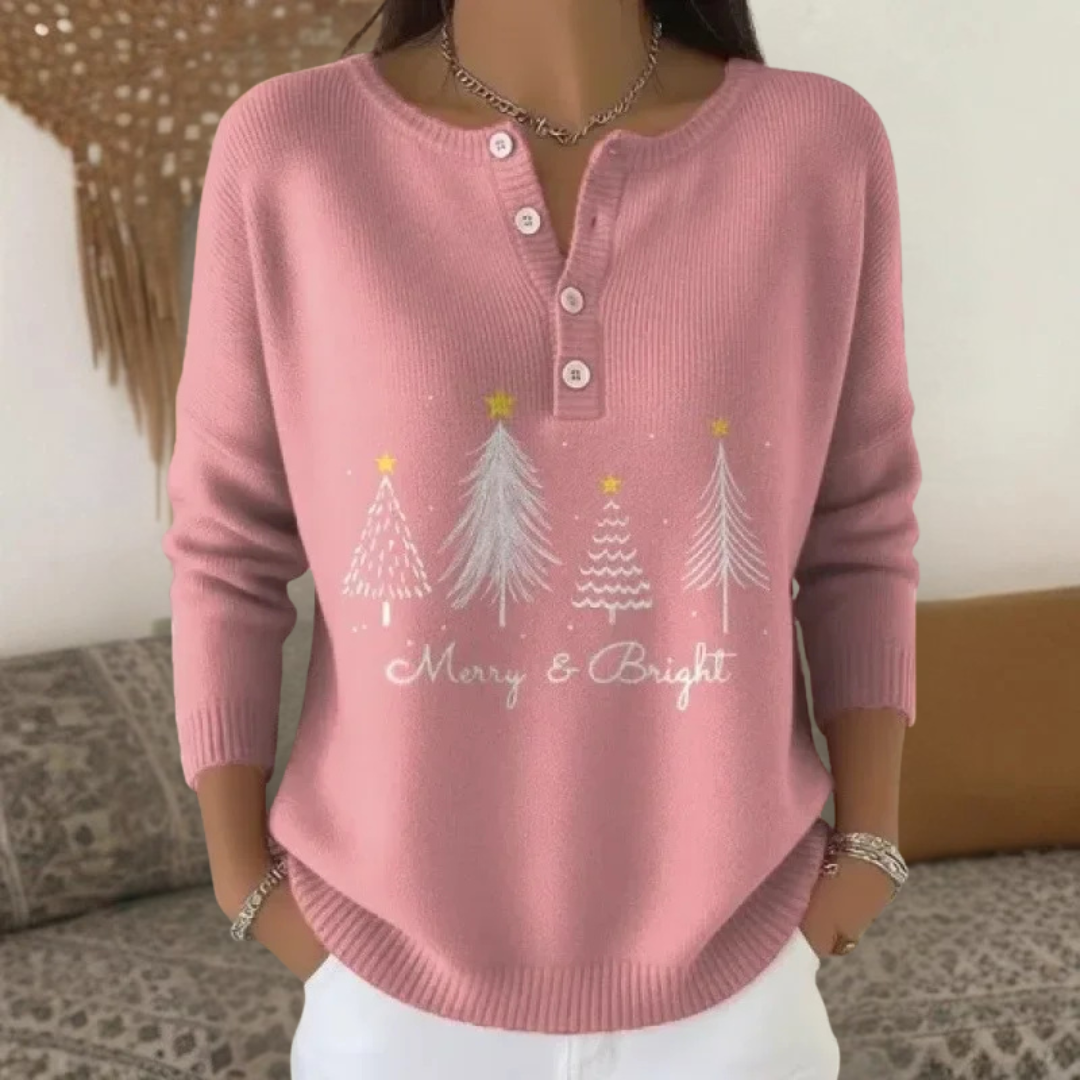 Violet - Christmas jumper with buttons