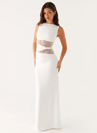 Freya | Figure-Hugging Maxi Dress with Subtle Cutouts and Lacing
